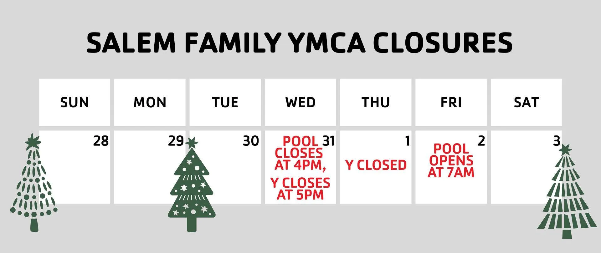 Salem YMCA Closures